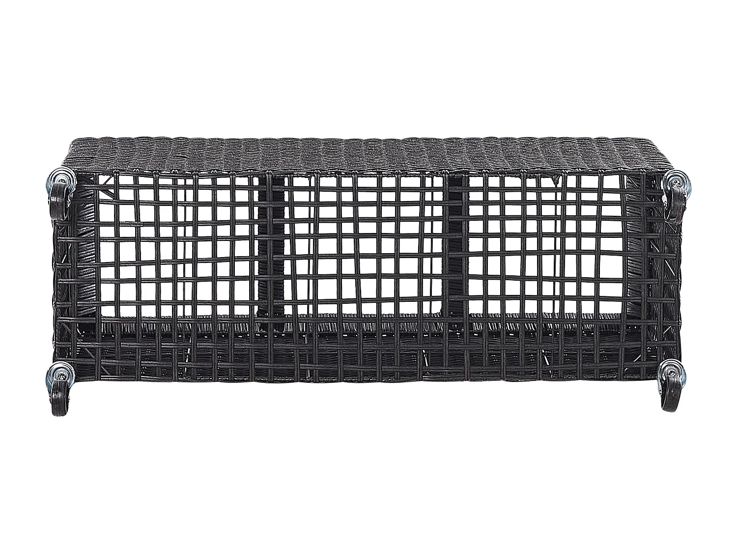 Garten Blumenkasten mit Rollen Rattan schwarz rechteckig Pflanzkasten Bellis