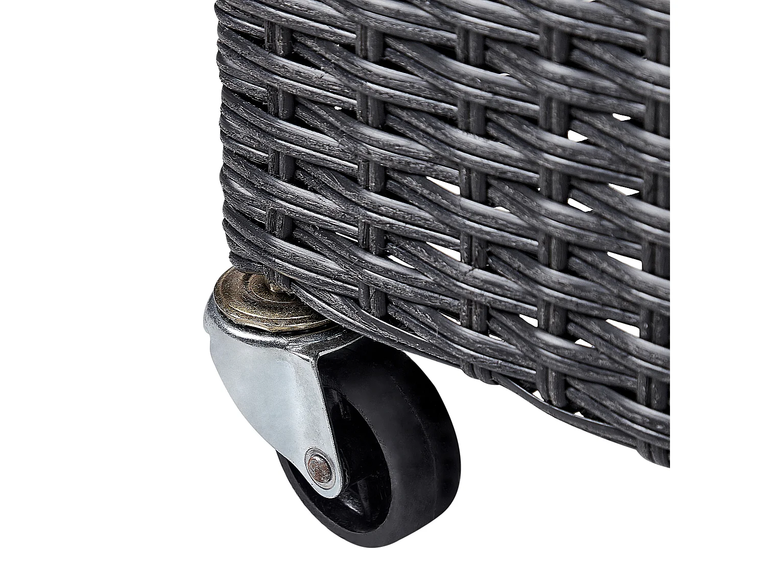 Garten Blumenkasten mit Rollen Rattan schwarz rechteckig Pflanzkasten Bellis