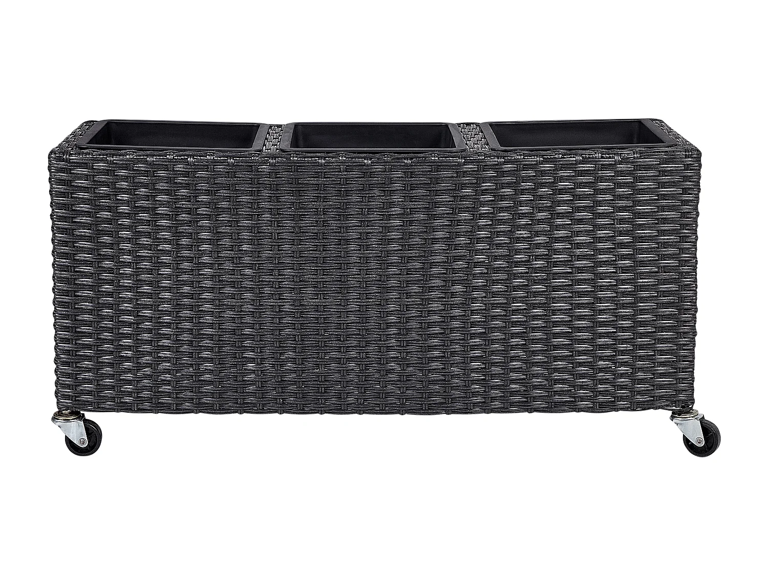 Bloempot BELLIS PE rotan 82 cm Zwart