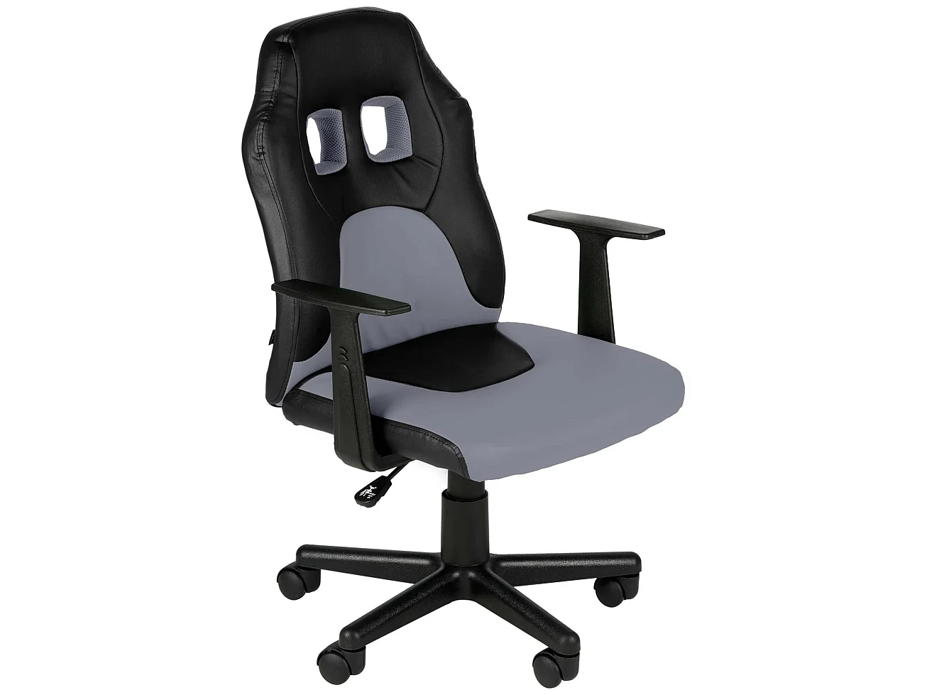 Chaise de bureau - Similicuir & Blanc - Noir / Gris - Fun