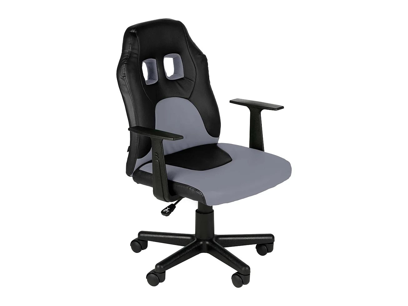 Chaise de bureau - Similicuir & Blanc - Noir / Gris - Fun
