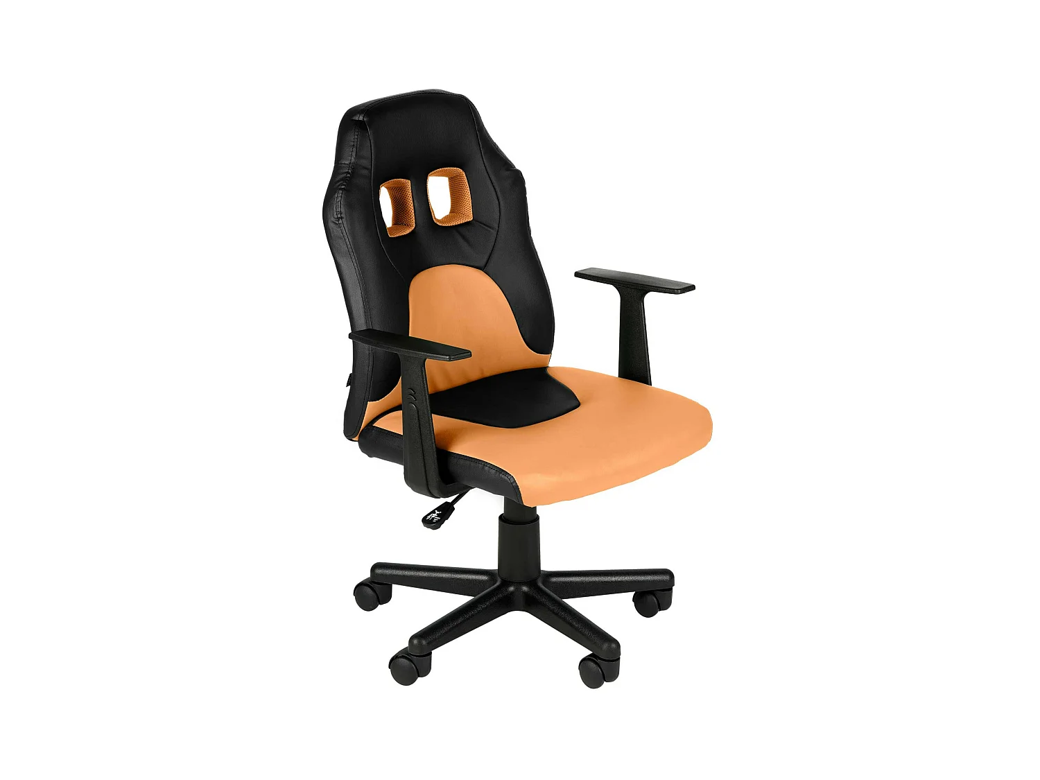 Bürostuhl - Kunstleder & weiß - schwarz/orange - Fun