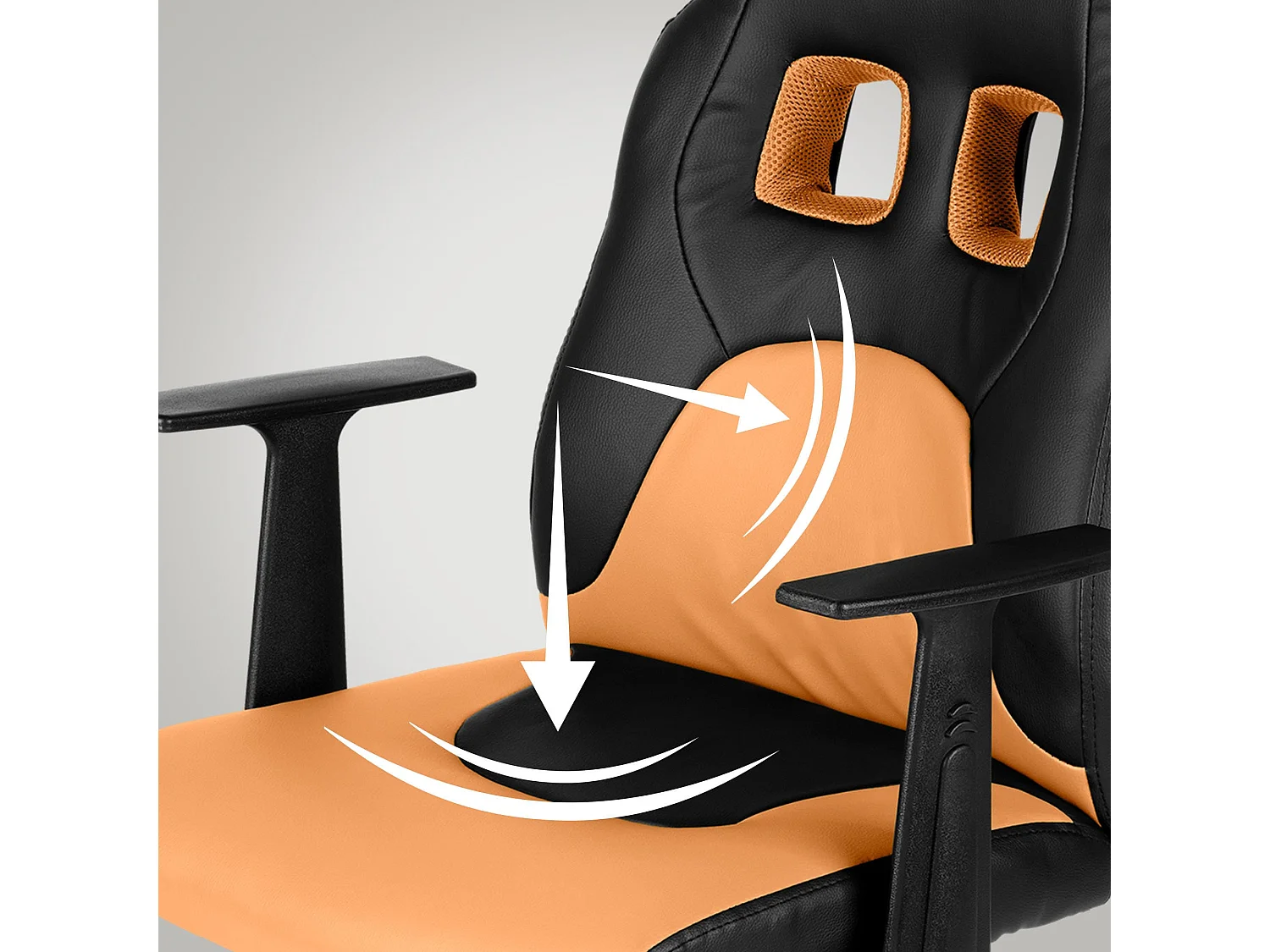 Bürostuhl - Kunstleder - schwarz/orange - Fun