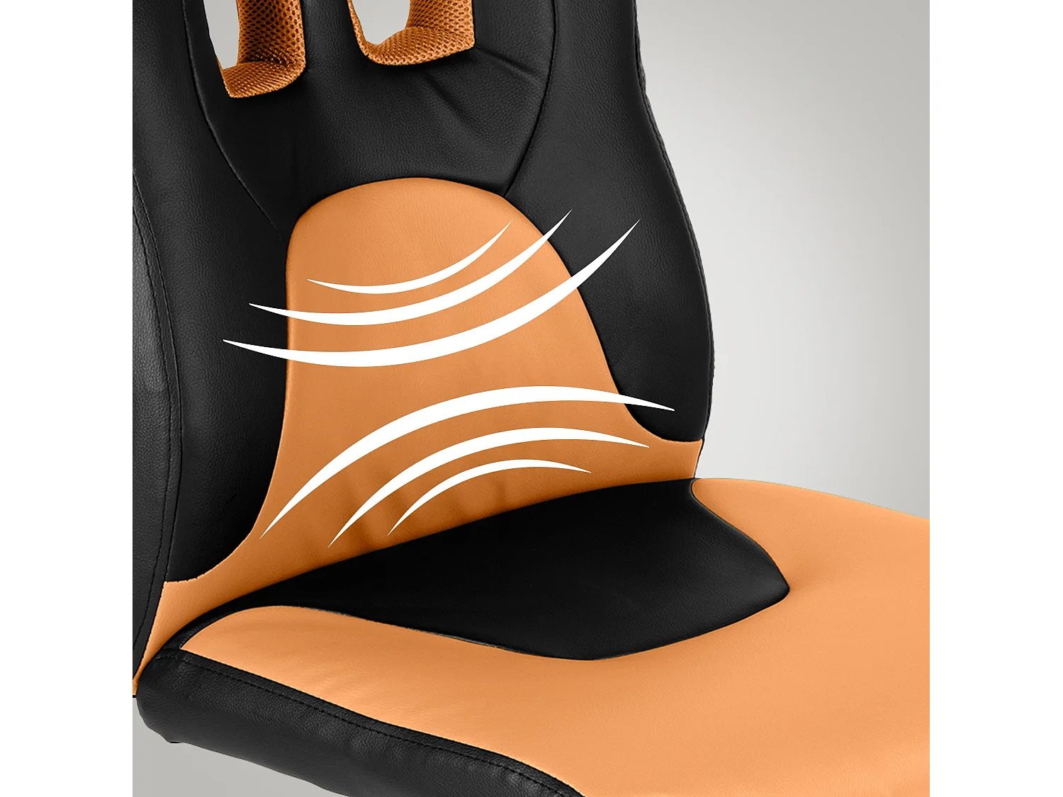 Bürostuhl - Kunstleder - schwarz/orange - Fun