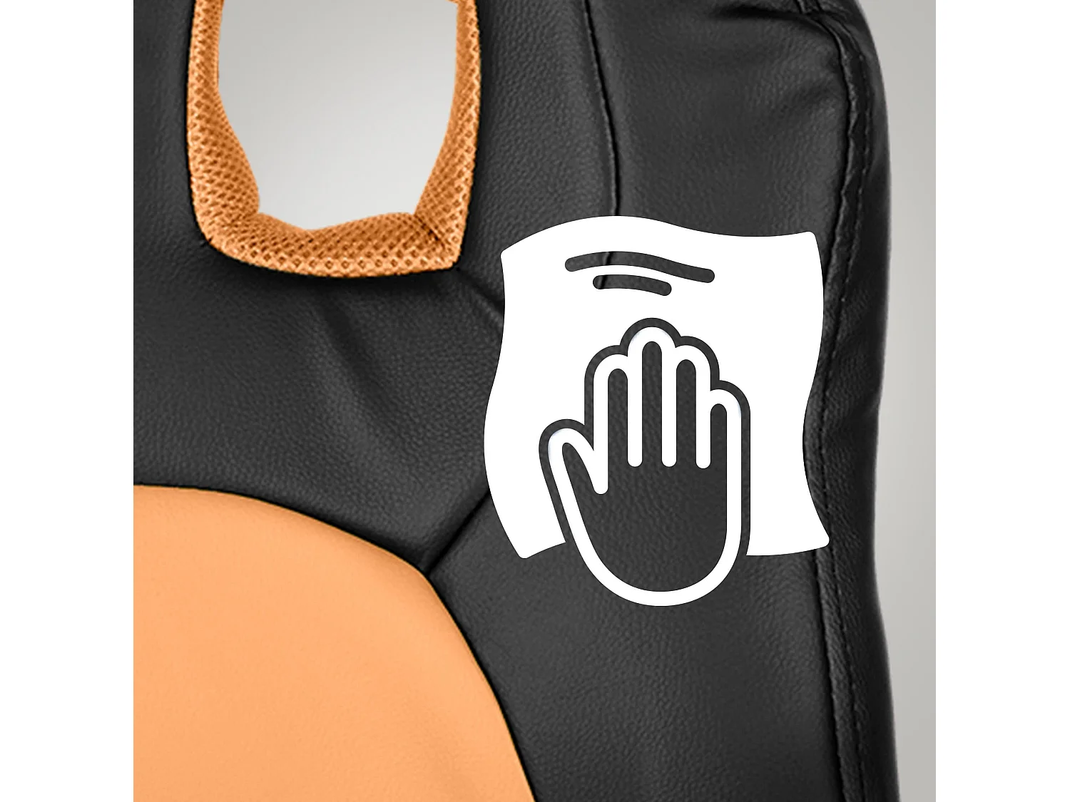 Bürostuhl - Kunstleder - schwarz/orange - Fun