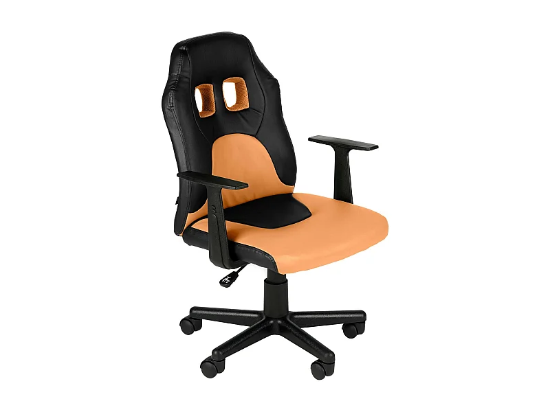 Chaise de bureau - Similicuir - Noir / Orange - Fun