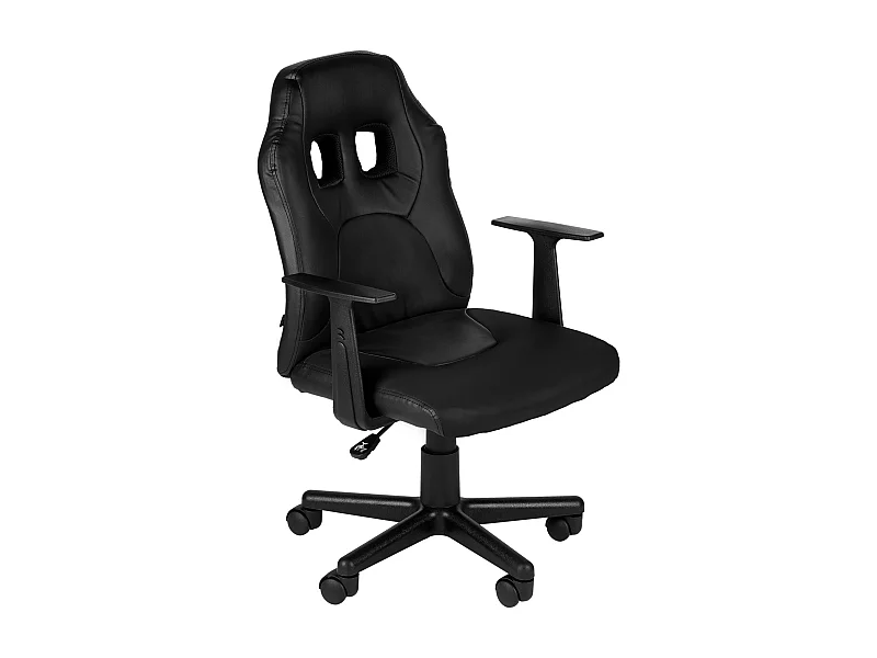 Chaise de bureau - Similicuir - Noir / Noir - Fun