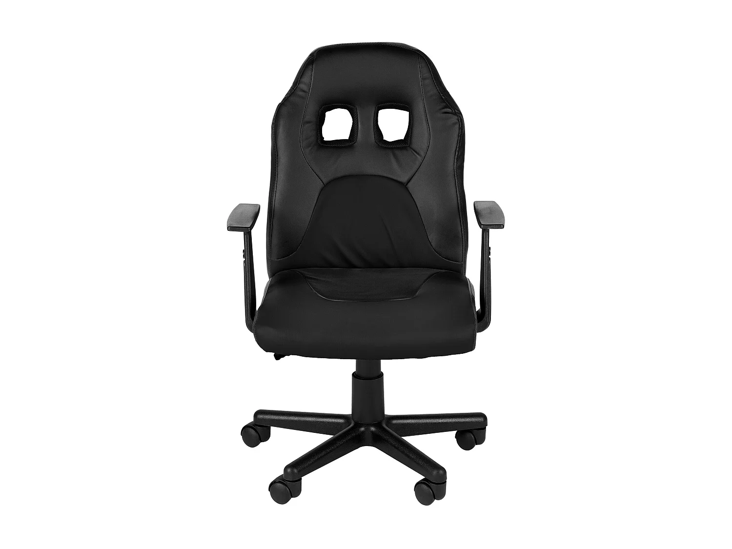 Chaise de bureau - Similicuir - Noir / Noir - Fun