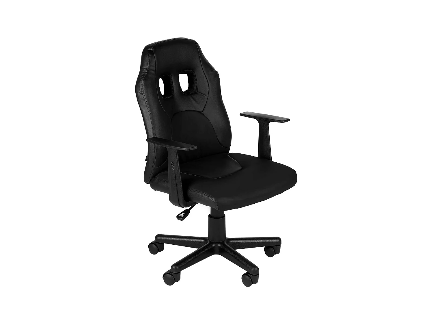 Chaise de bureau - Similicuir - Noir / Noir - Fun