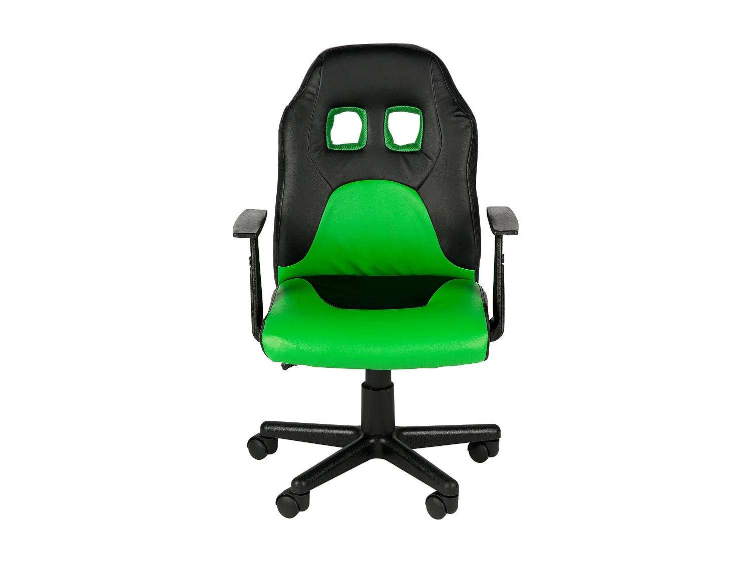 Chaise de bureau - Similicuir - Noir / Vert - Fun