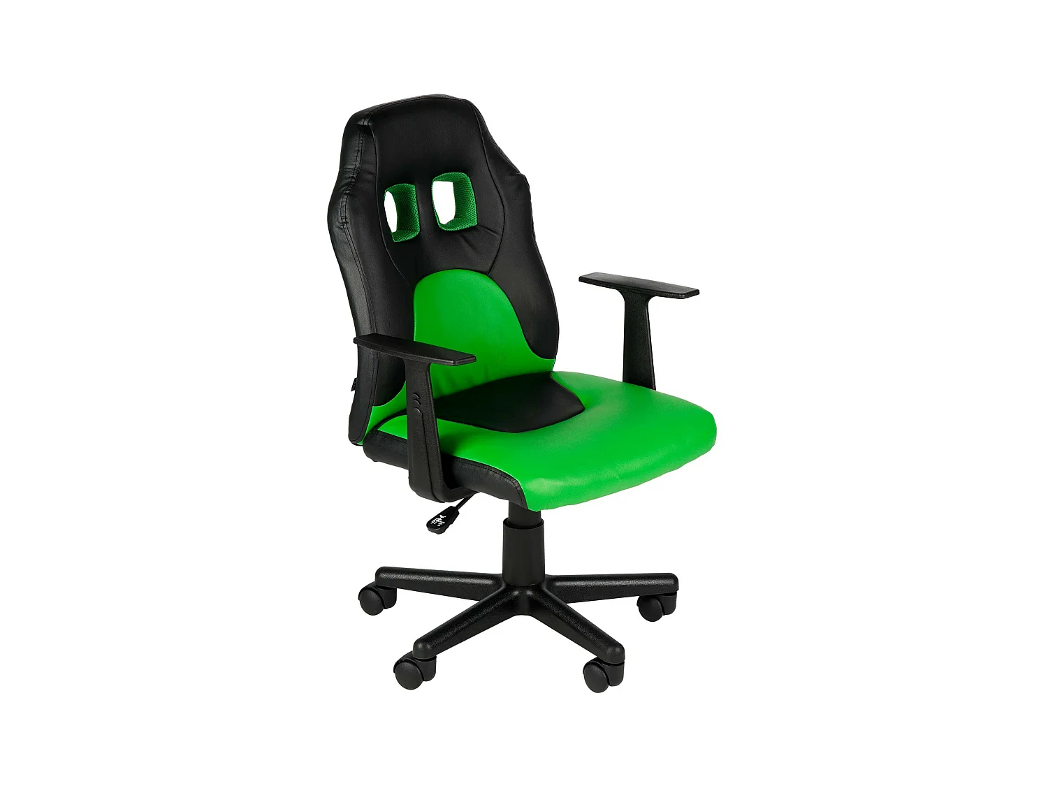 Chaise de bureau - Similicuir - Noir / Vert - Fun