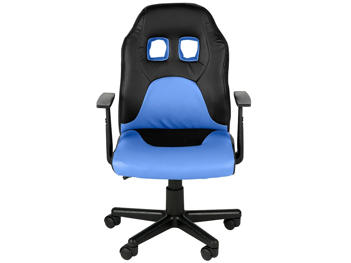 Chaise de bureau - Similicuir & Nature - Noir / Bleu - Fun