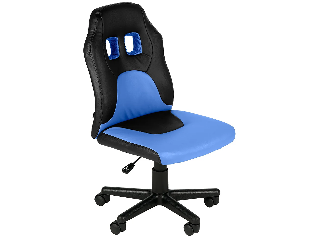 Chaise de bureau - Similicuir & Nature - Noir / Bleu - Fun