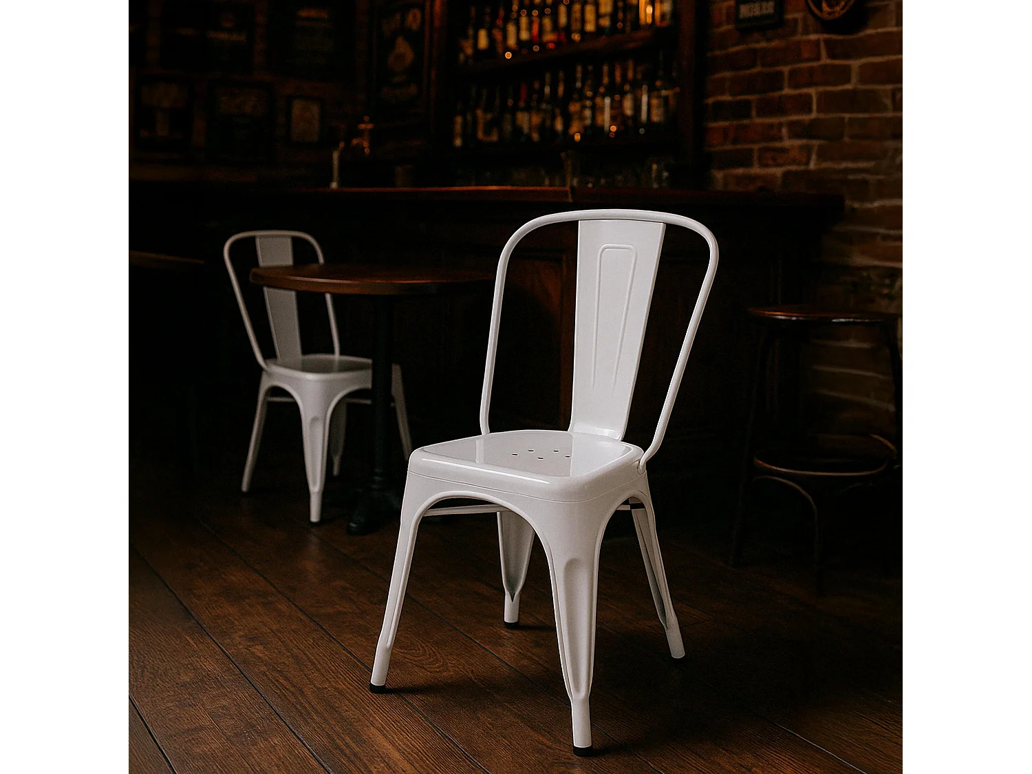 Bistrostoel - Metaal - wit - Benedikt