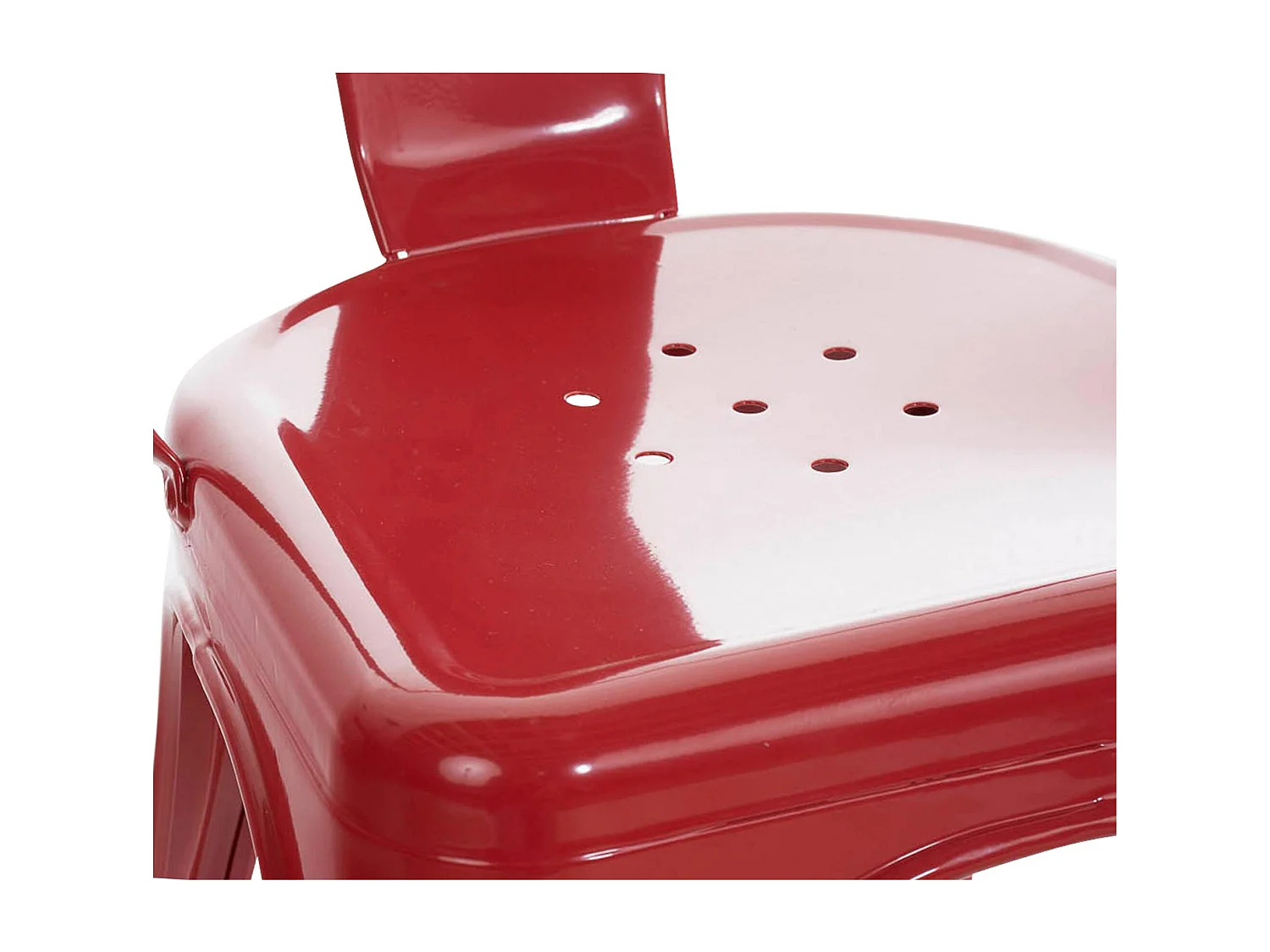 Lot de 4  Chaise de bistrot - Métal - Rouge - Benedikt