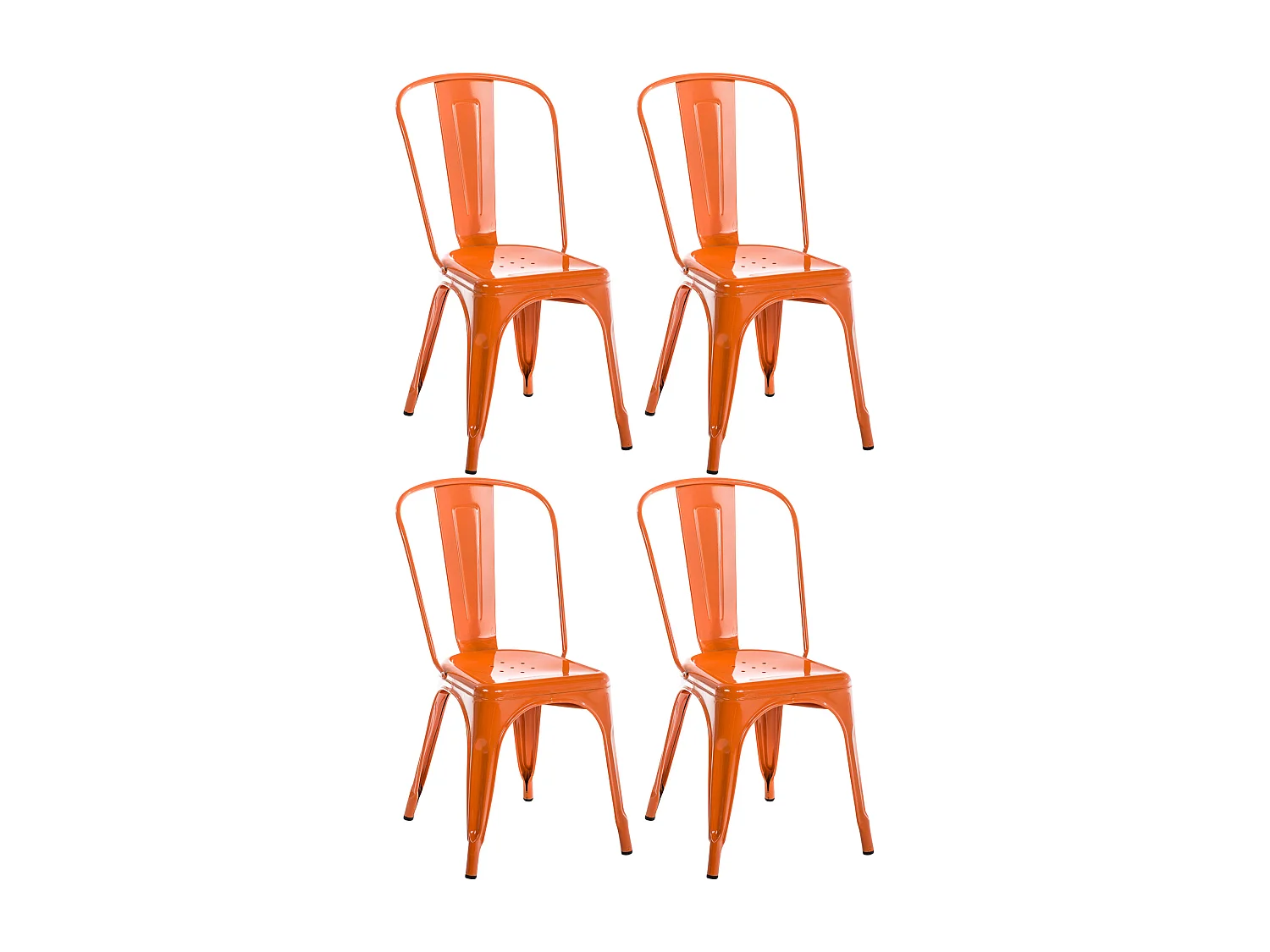 Set van 4  Bistrostoel - Metaal - oranje - Benedikt