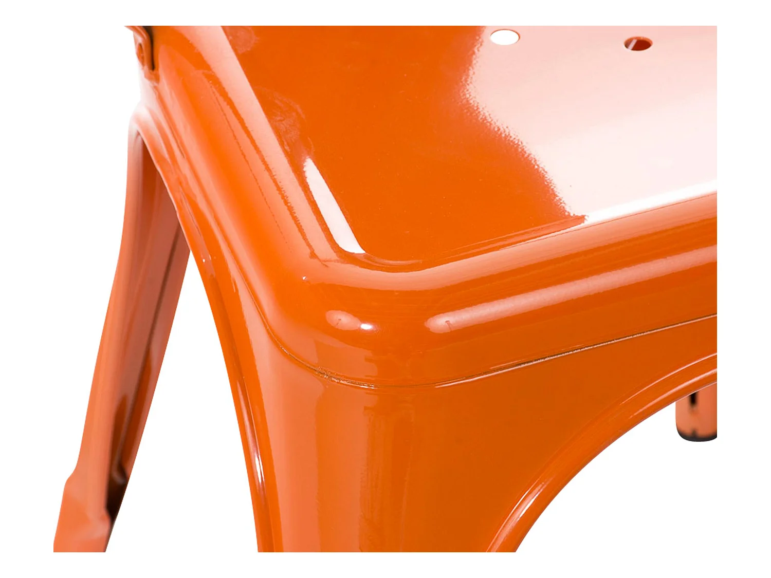 Lot de 4  Chaise de bistrot - Métal - Orange - Benedikt