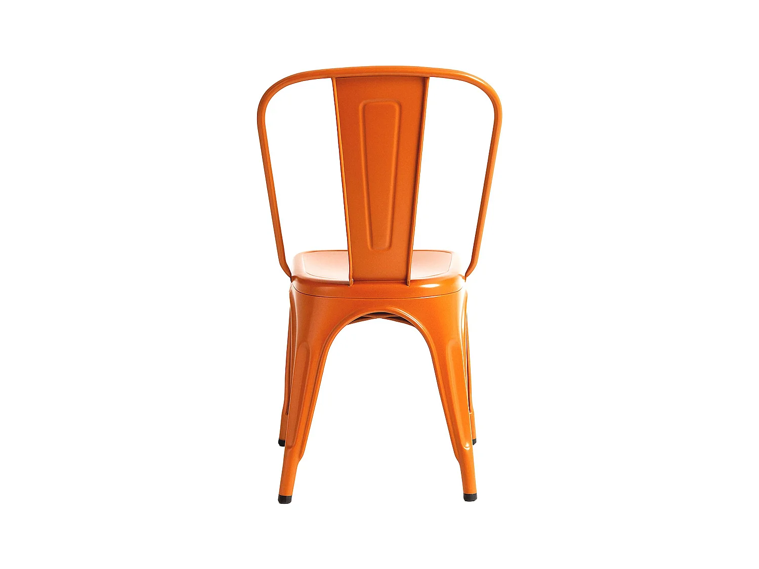 Lot de 4  Chaise de bistrot - Métal - Orange - Benedikt