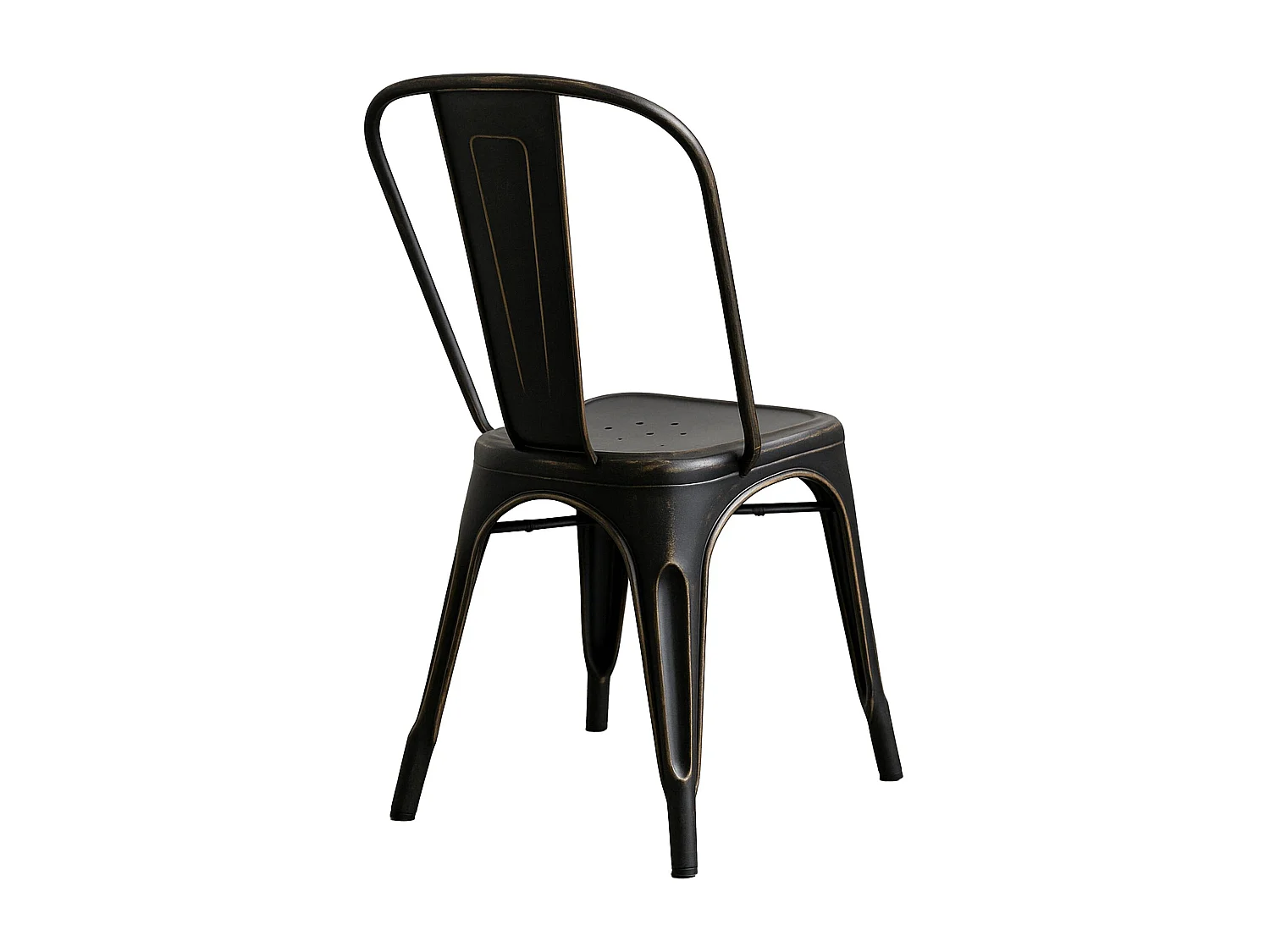 Lot de 4  Chaise de bistrot - Métal - Noir-Or - Benedikt