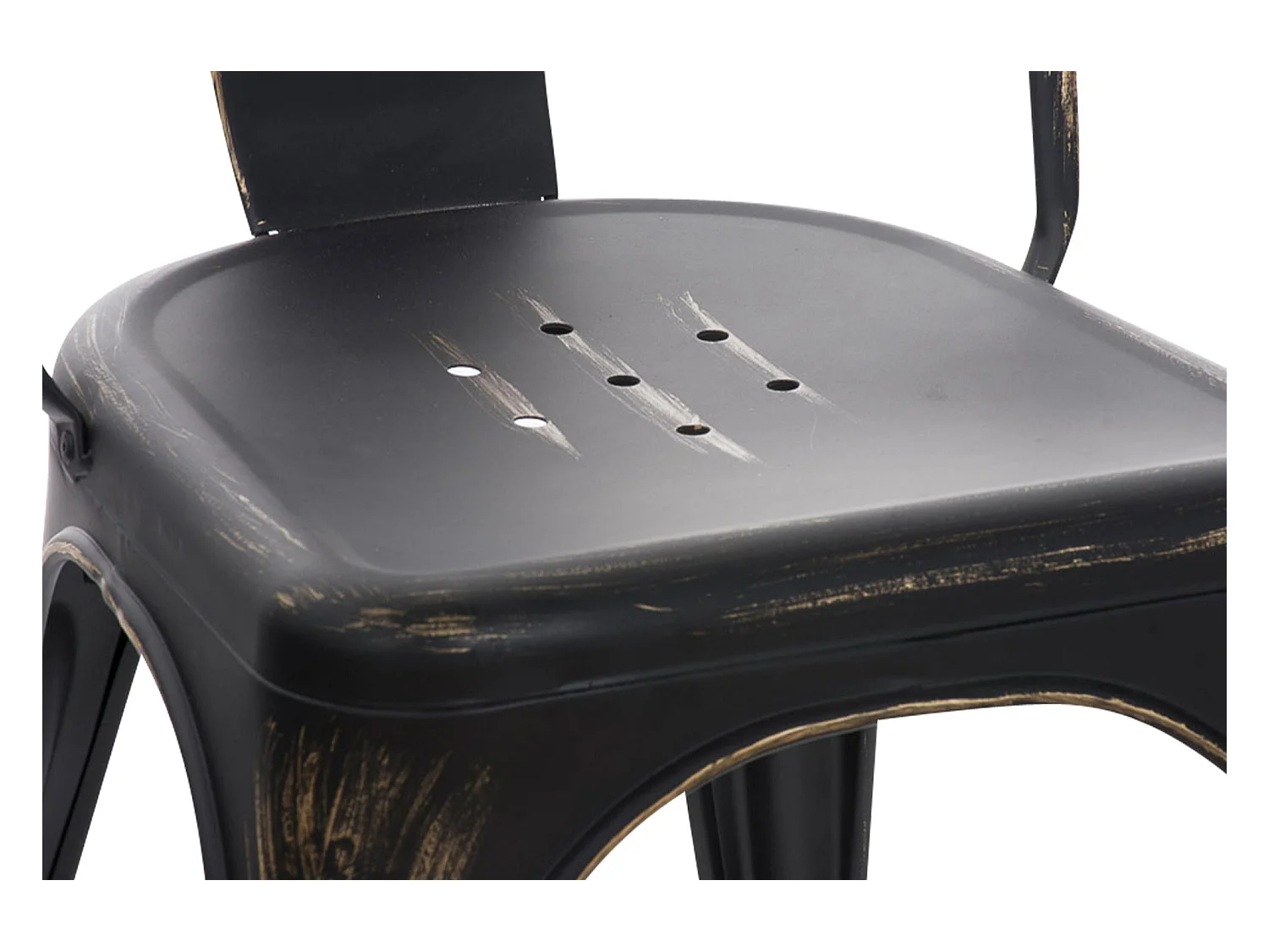 Lot de 4  Chaise de bistrot - Métal - Noir-Or - Benedikt