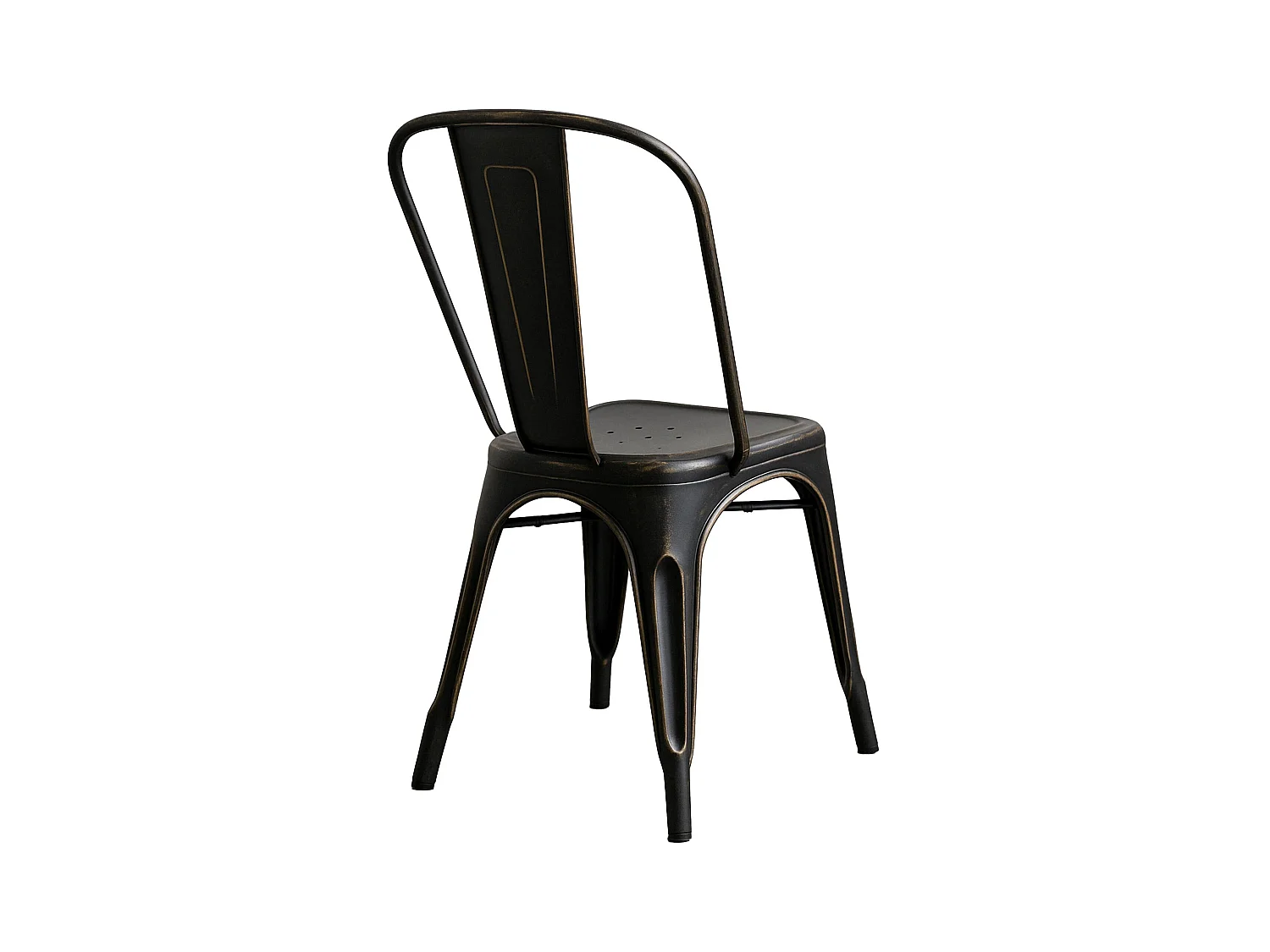 Lot de 4  Chaise de bistrot - Métal - Noir-Or - Benedikt