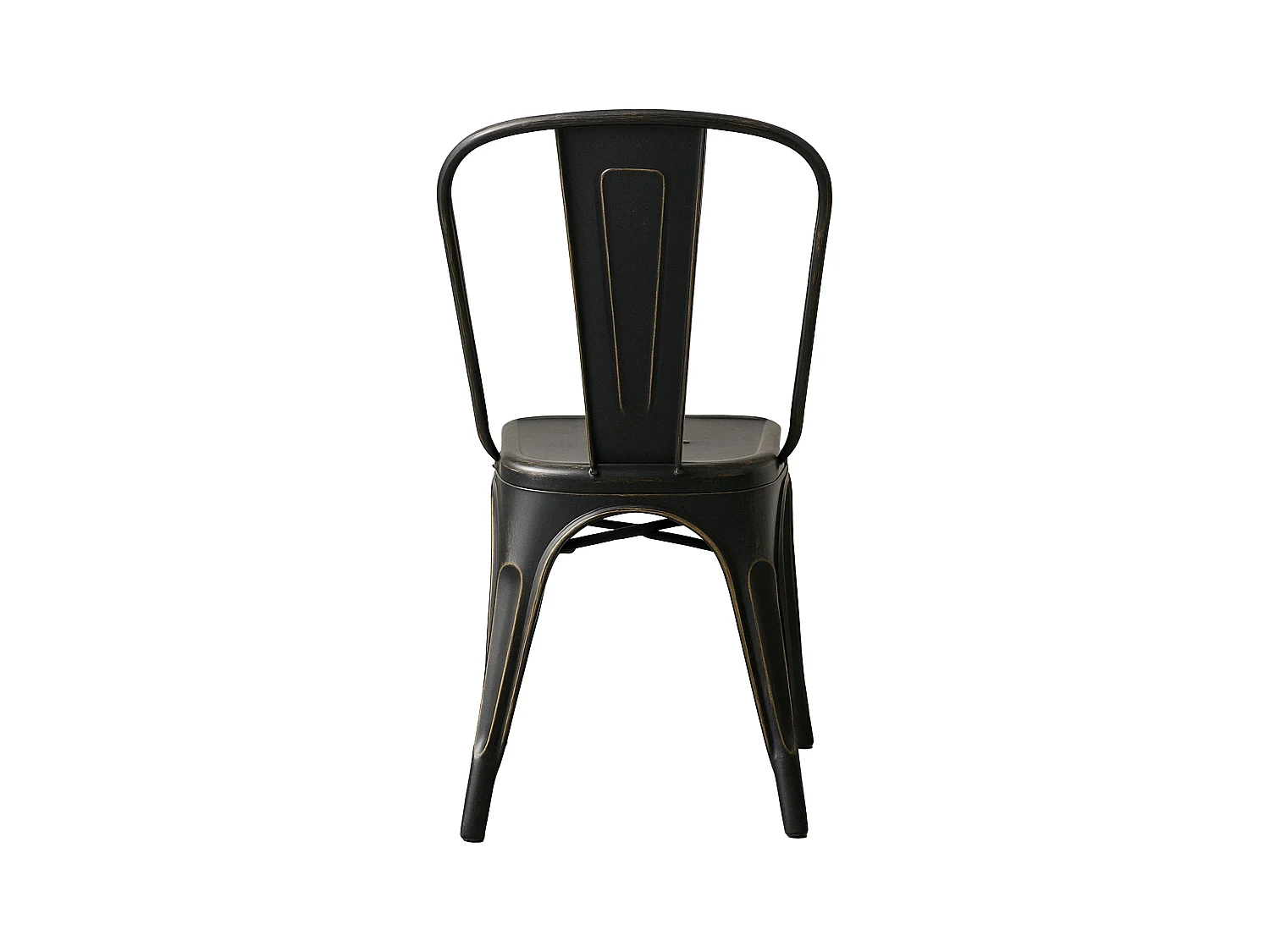 Lot de 4  Chaise de bistrot - Métal - Noir-Or - Benedikt