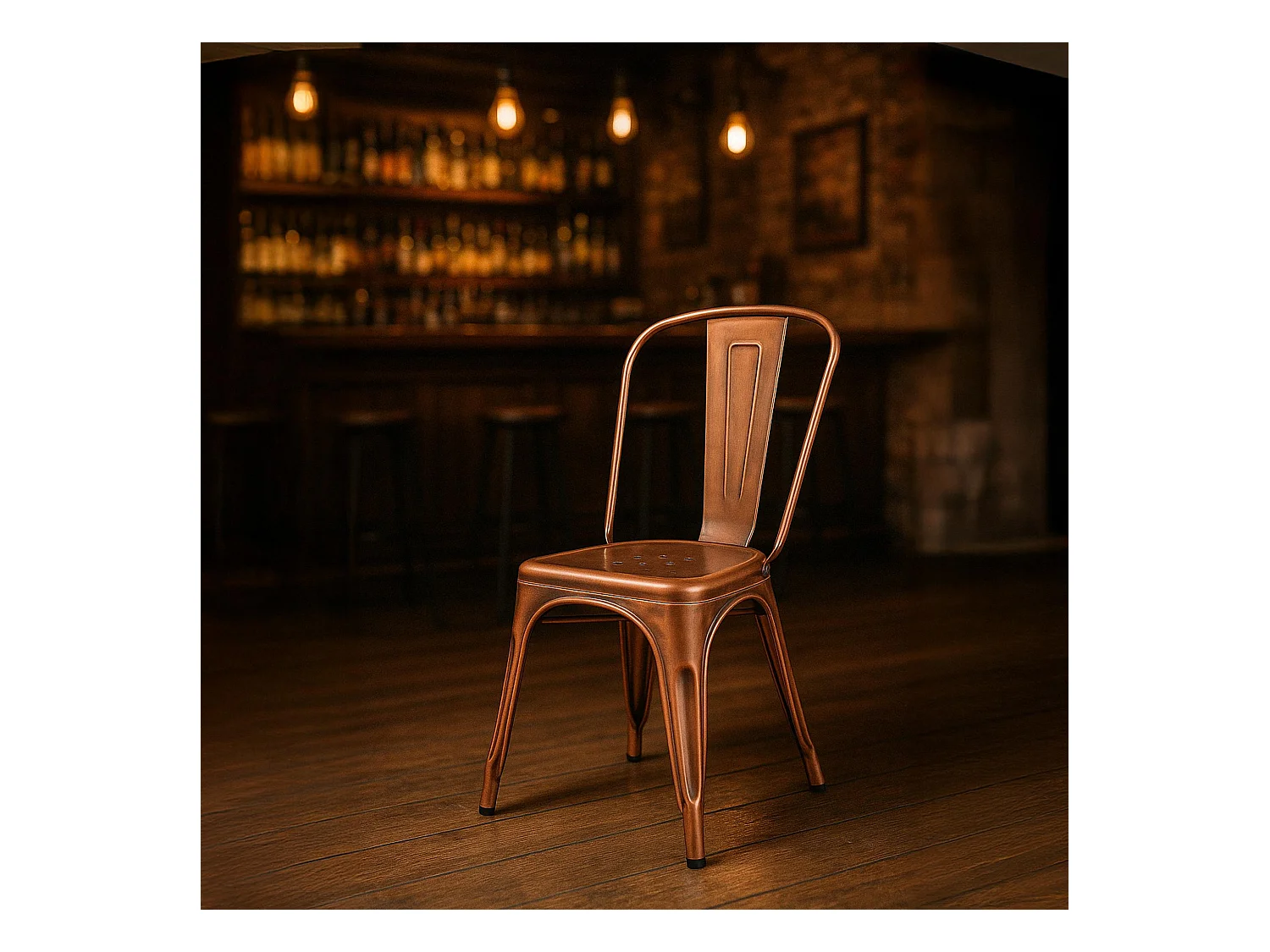 Chaise de bistrot - Métal - Cuivre - Benedikt