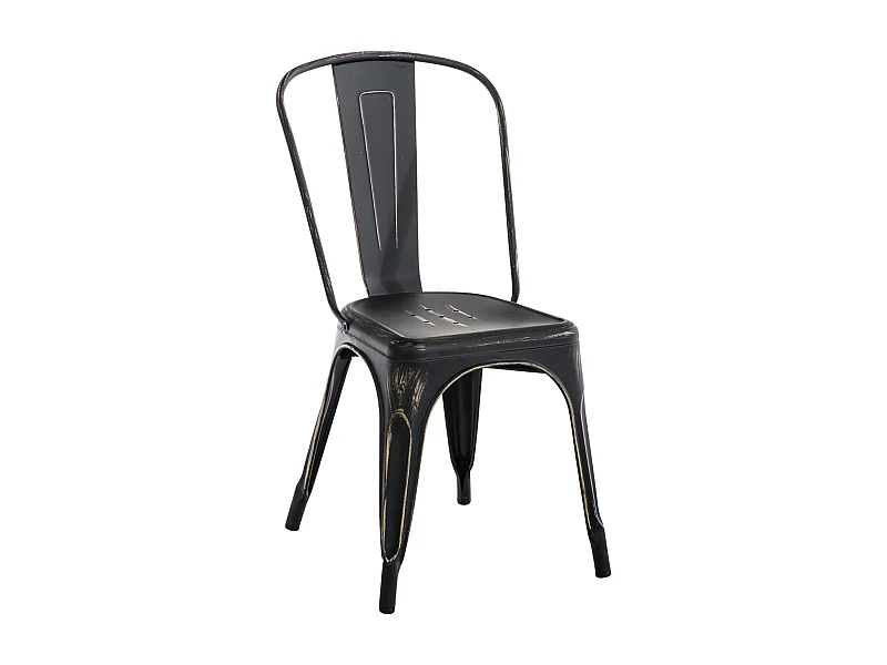 Chaise de bistrot - Métal - Noir-Or - Benedikt