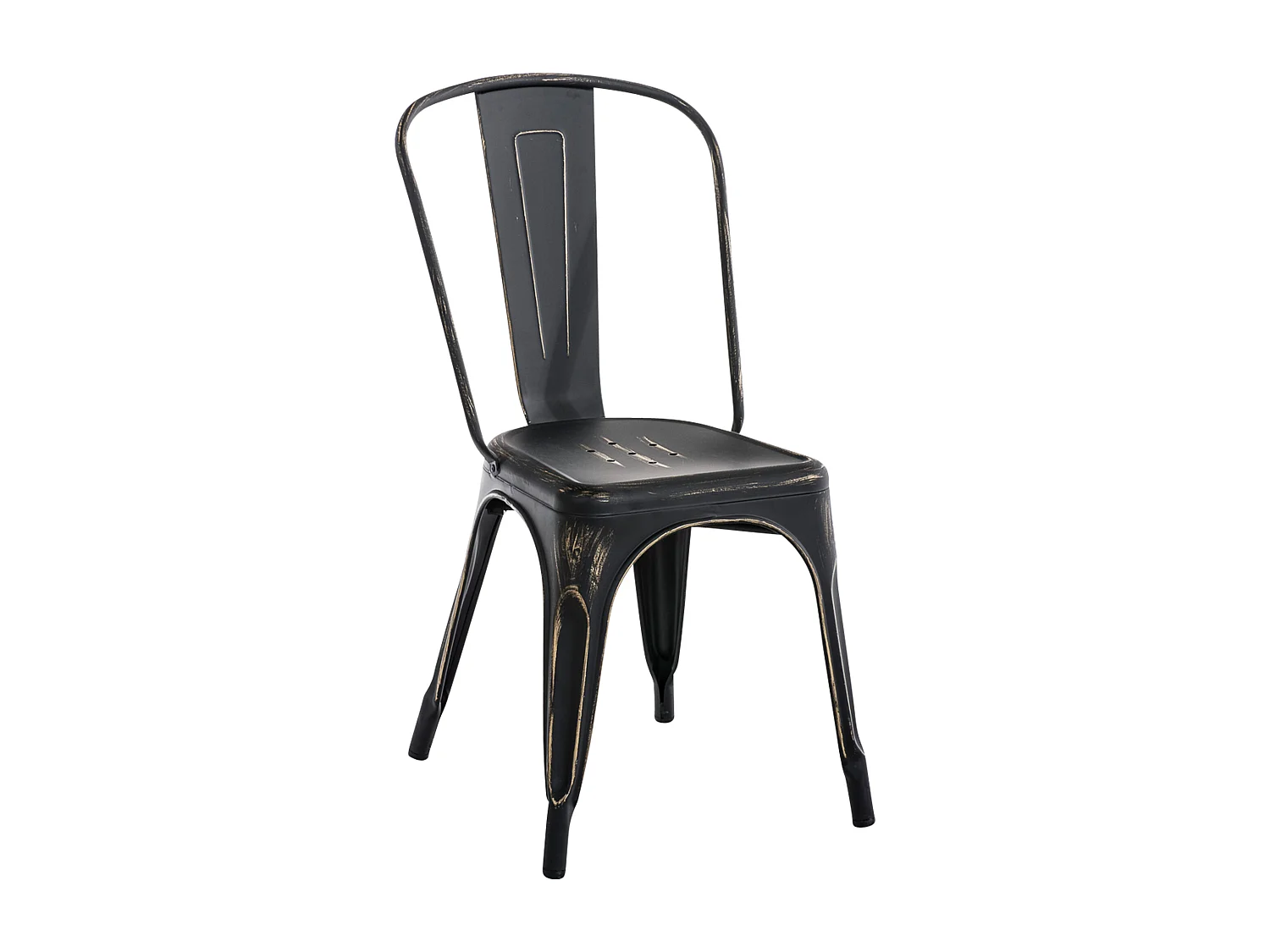 Chaise de bistrot - Métal - Noir-Or - Benedikt