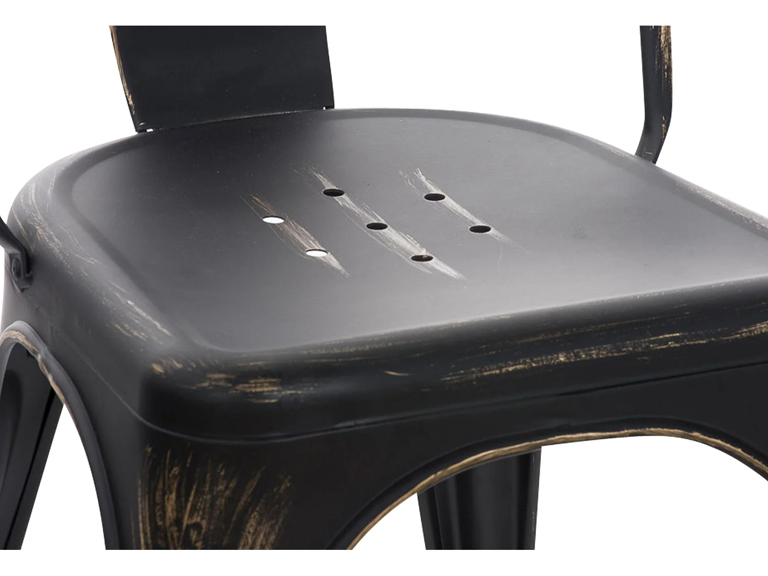 Chaise de bistrot - Métal - Noir-Or - Benedikt