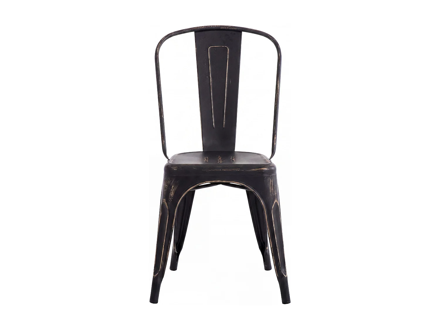 Chaise de bistrot - Métal - Noir-Or - Benedikt