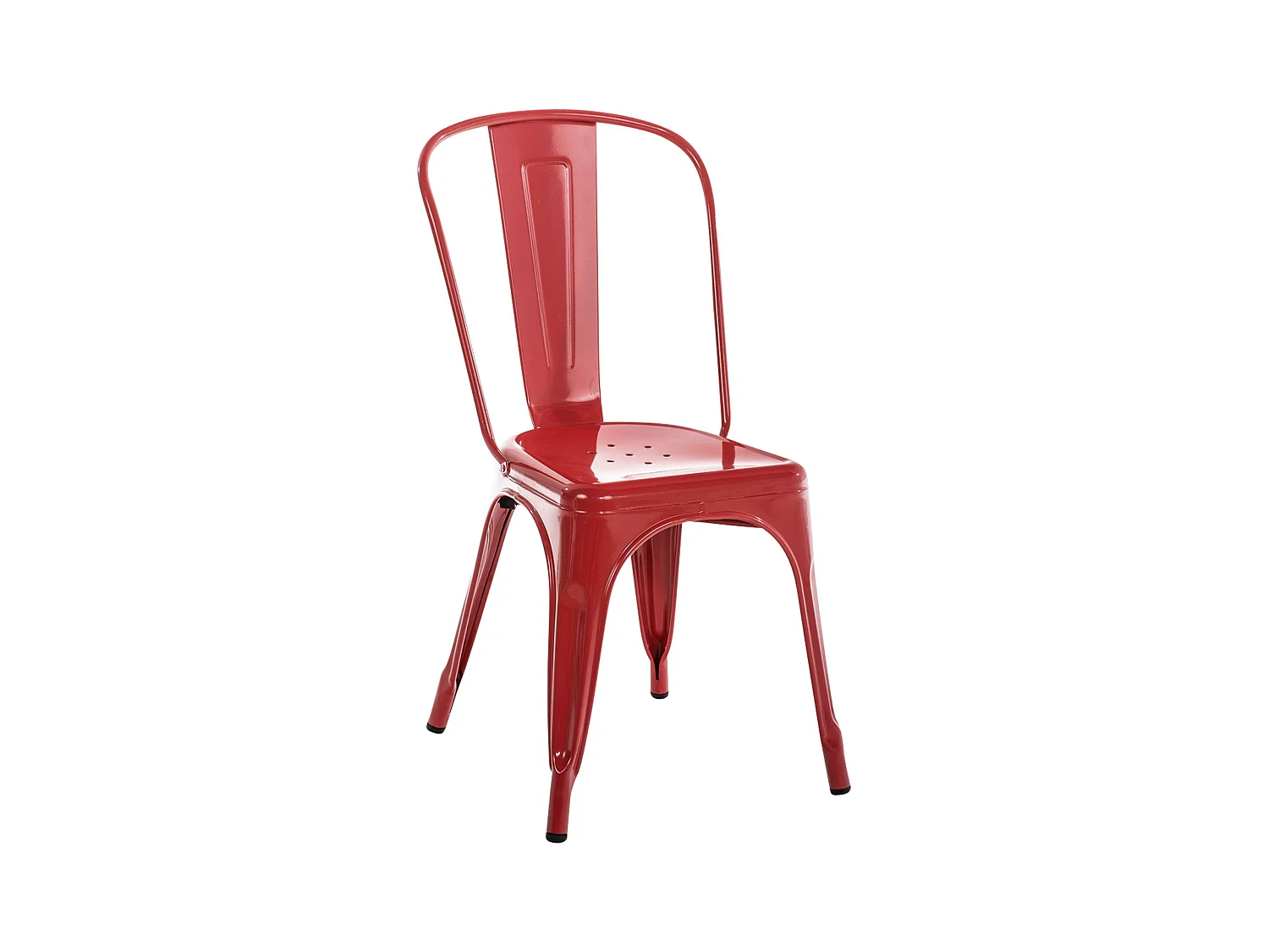 Chaise de bistrot - Métal - Rouge - Benedikt