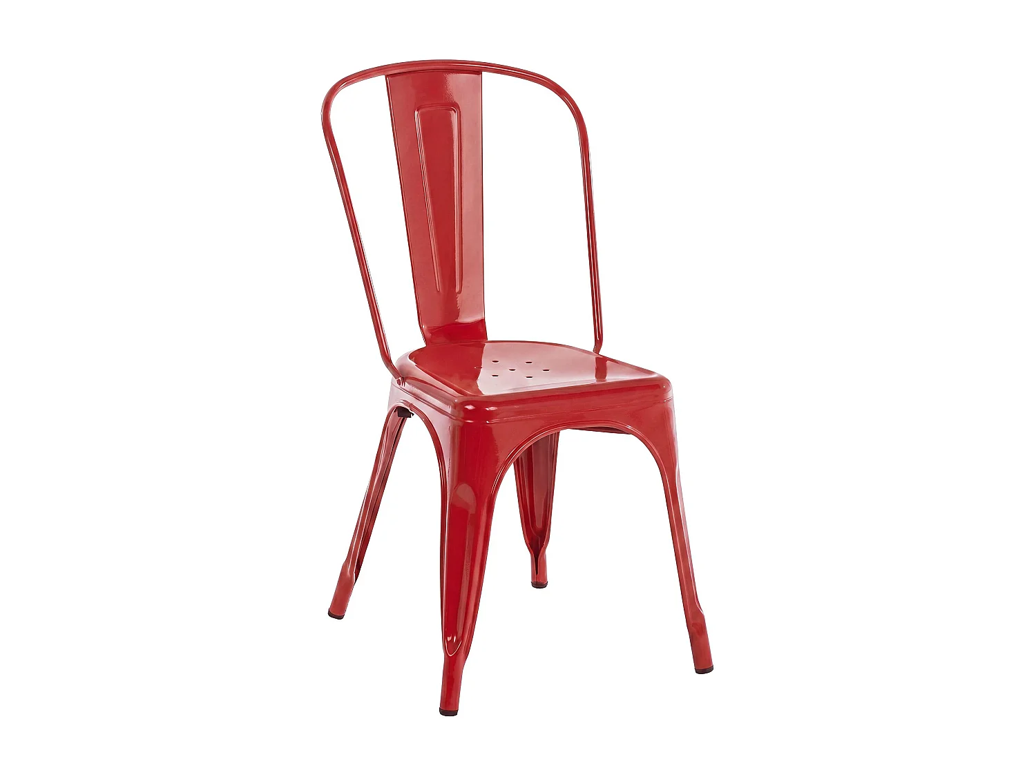 Chaise de bistrot - Métal - Rouge - Benedikt