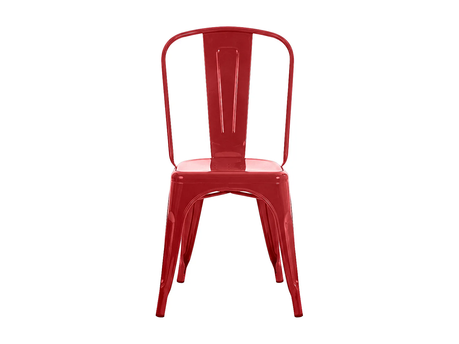 Chaise de bistrot - Métal - Rouge - Benedikt