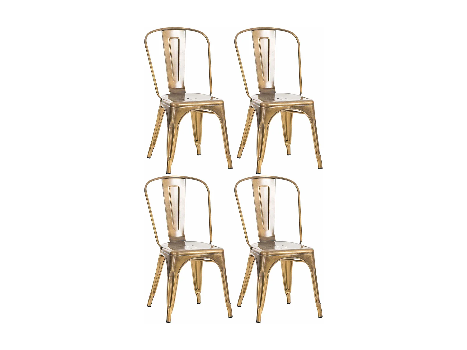 Set van 4  Bistrostoel - Metaal - goud - Benedikt