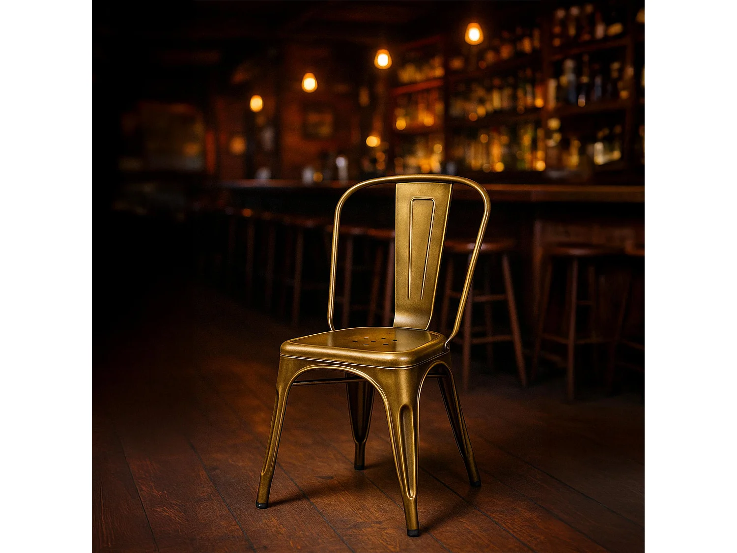 Set van 4  Bistrostoel - Metaal - goud - Benedikt