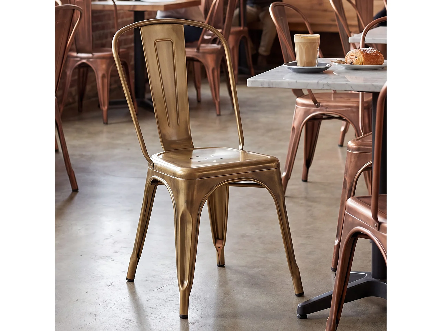 Chaise de bistrot - Métal - Or - Benedikt