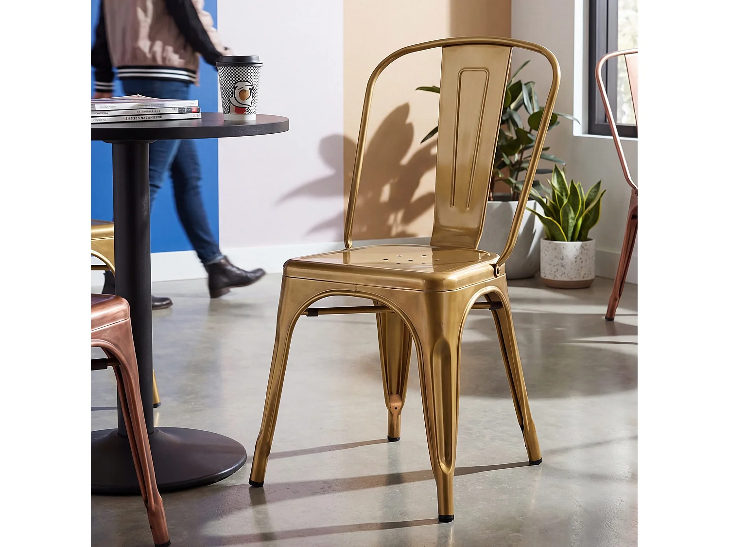 Chaise de bistrot - Métal - Or - Benedikt