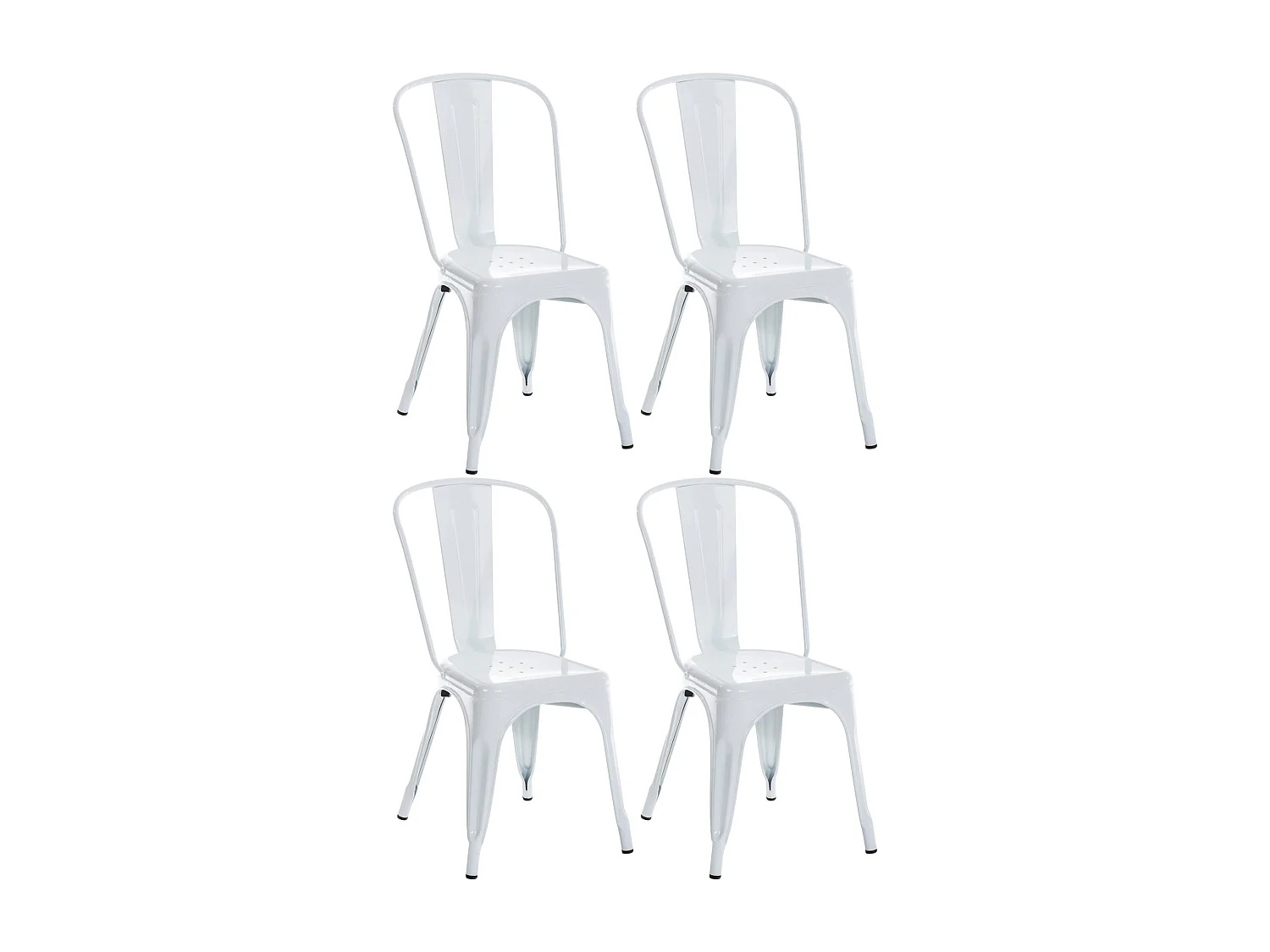 Set van 4  Bistrostoel - Metaal - wit - Benedikt