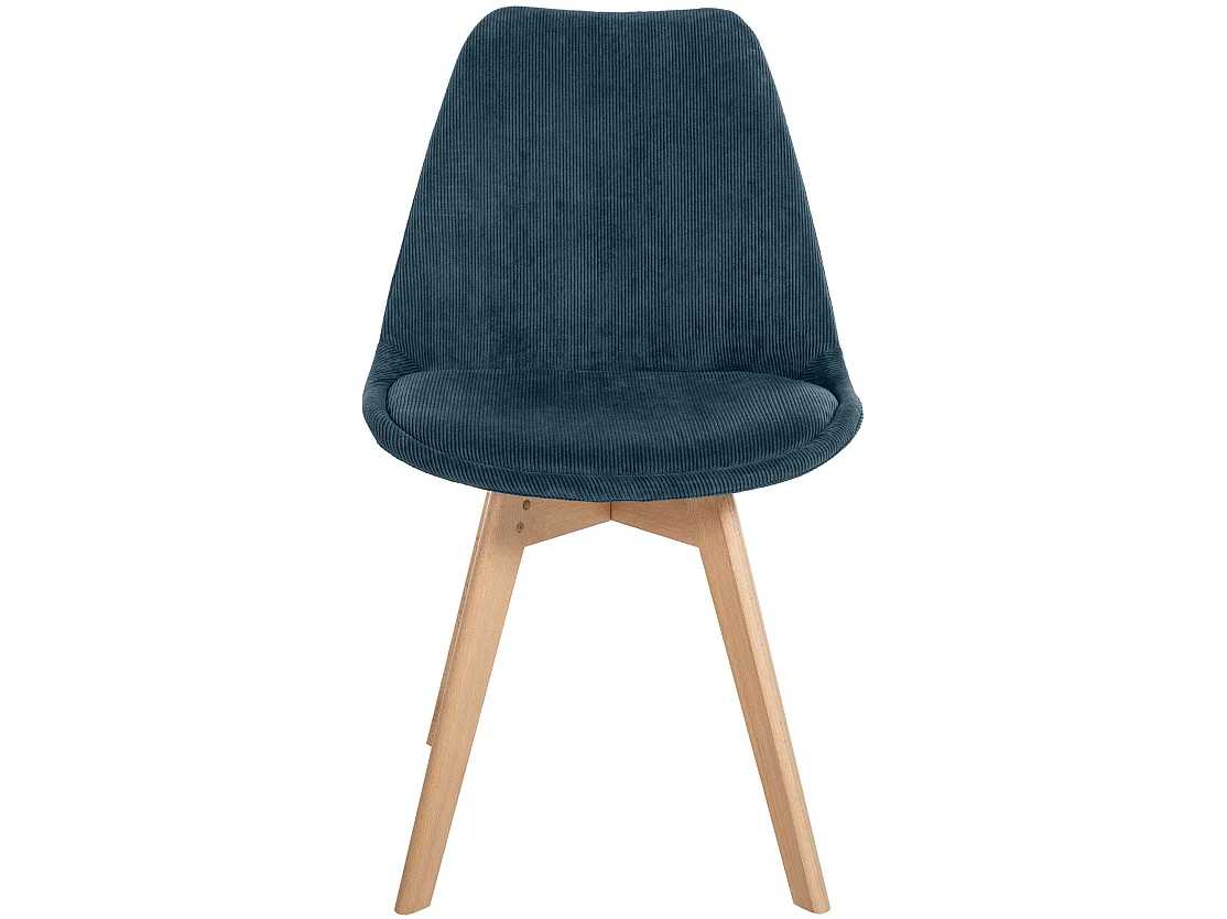 Lot de 4  chaise salle à manger - Cordon - Bleu foncé - Linares