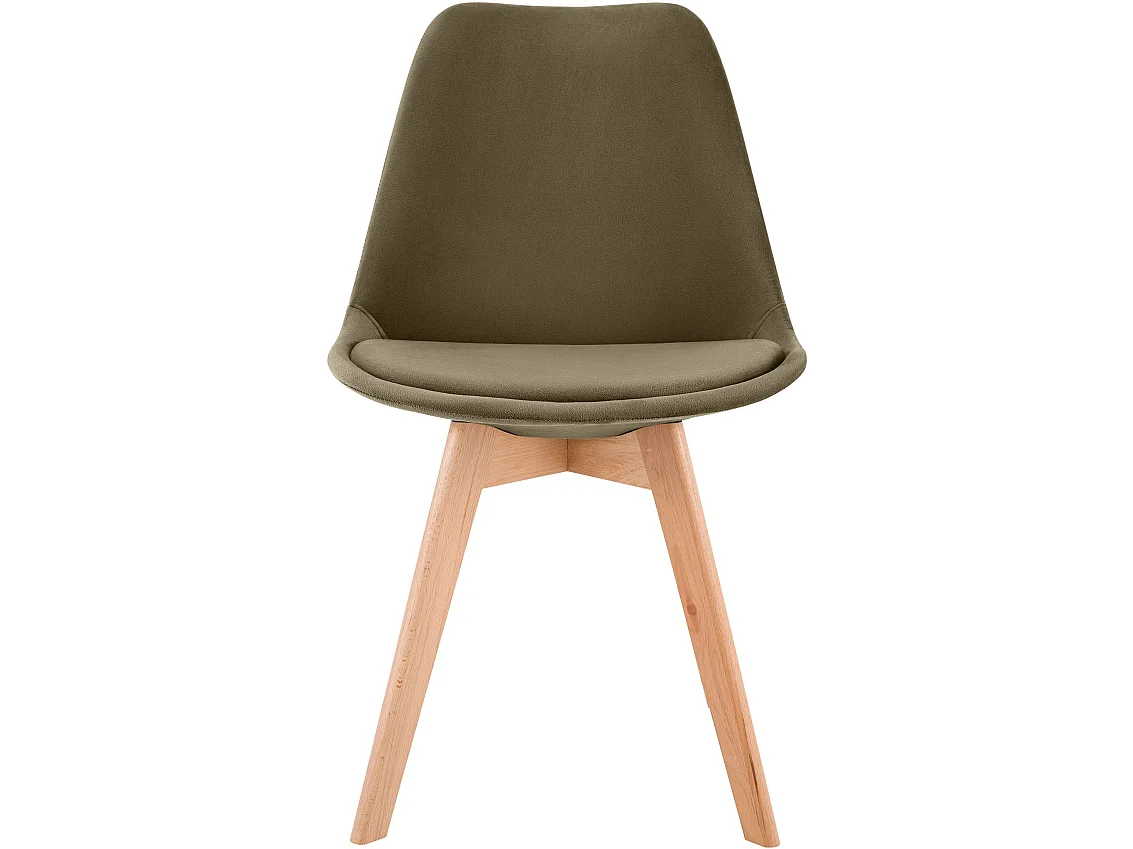 Lot de 4  chaise salle à manger - Velours - Marron foncé - Linares