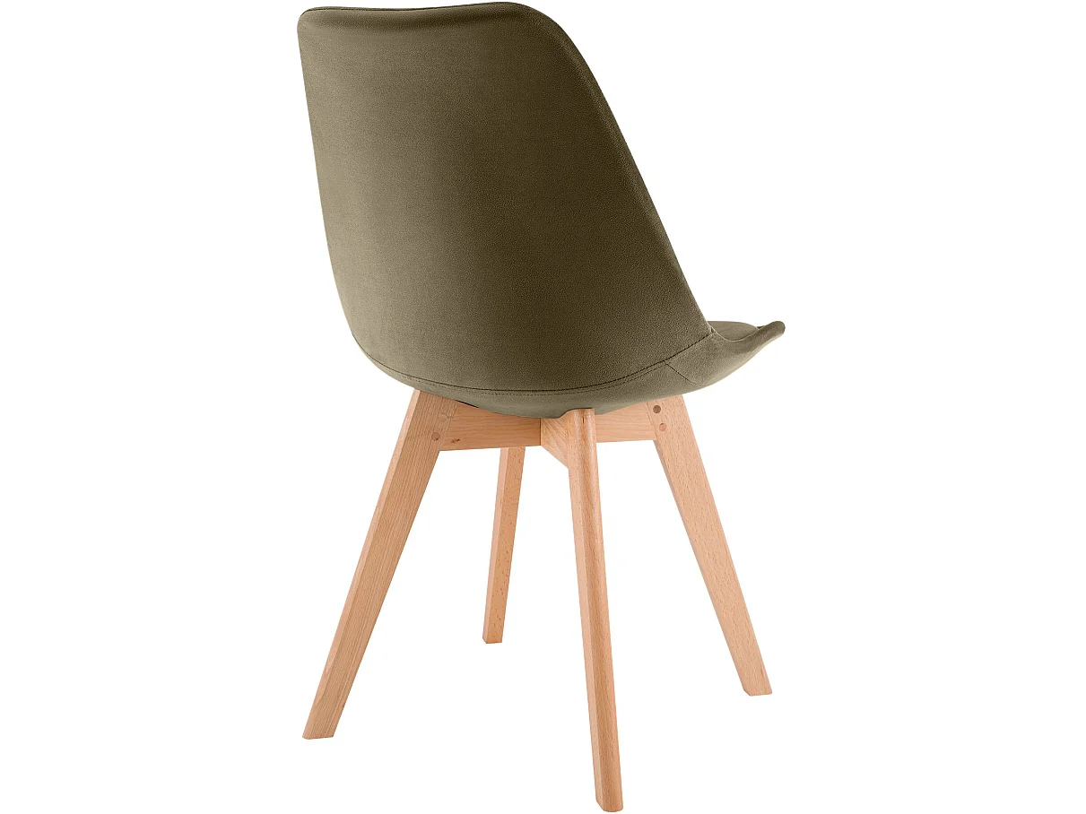 Lot de 4  chaise salle à manger - Velours - Marron foncé - Linares