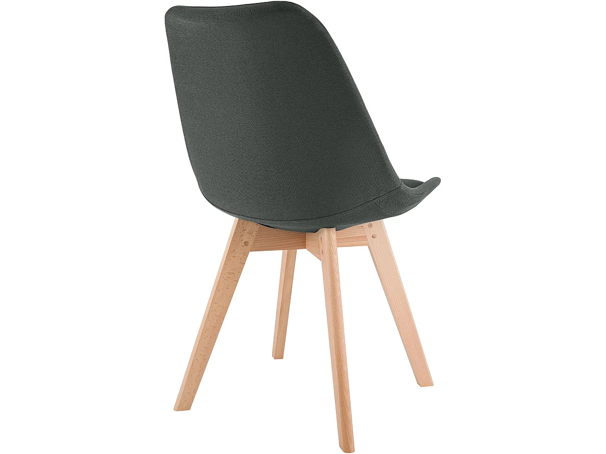 chaise salle à manger - Tissu - Gris foncé - Linares