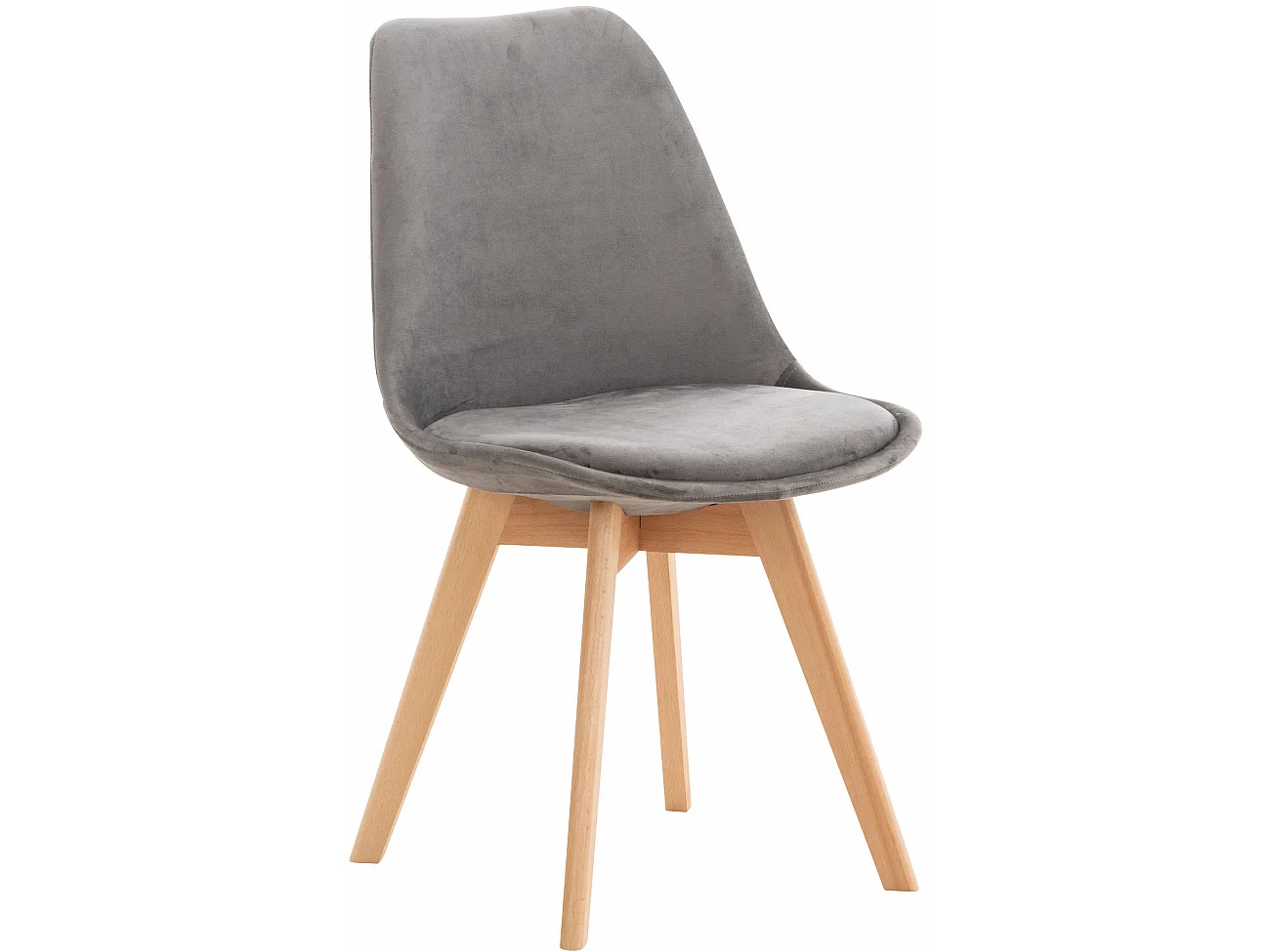 Eetkamerstoelen - Fluweel - grijs - Linares