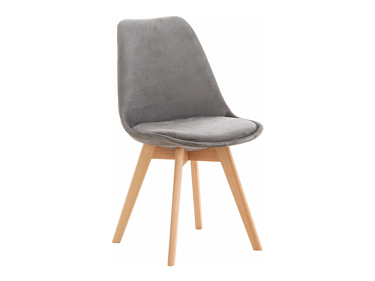 chaise salle à manger - Velours - Gris - Linares