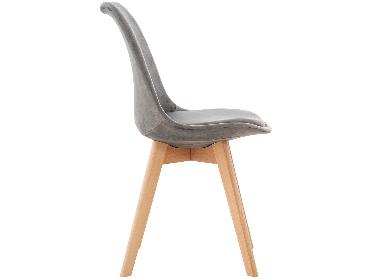 chaise salle à manger - Velours - Gris - Linares