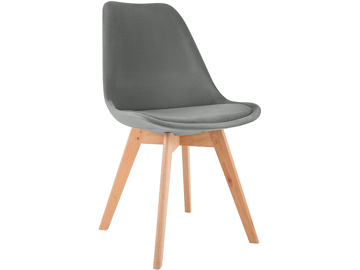 chaise salle à manger - Velours - Gris - Linares