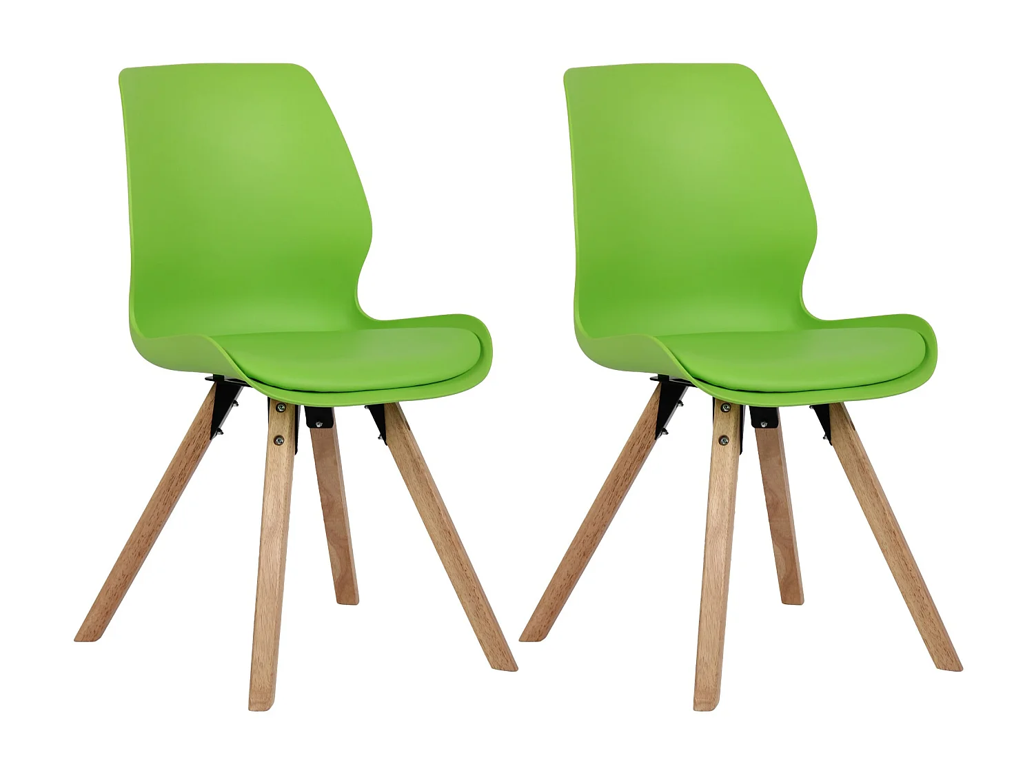 Lot de 2  chaise salle à manger - Plastique - Vert - Luna