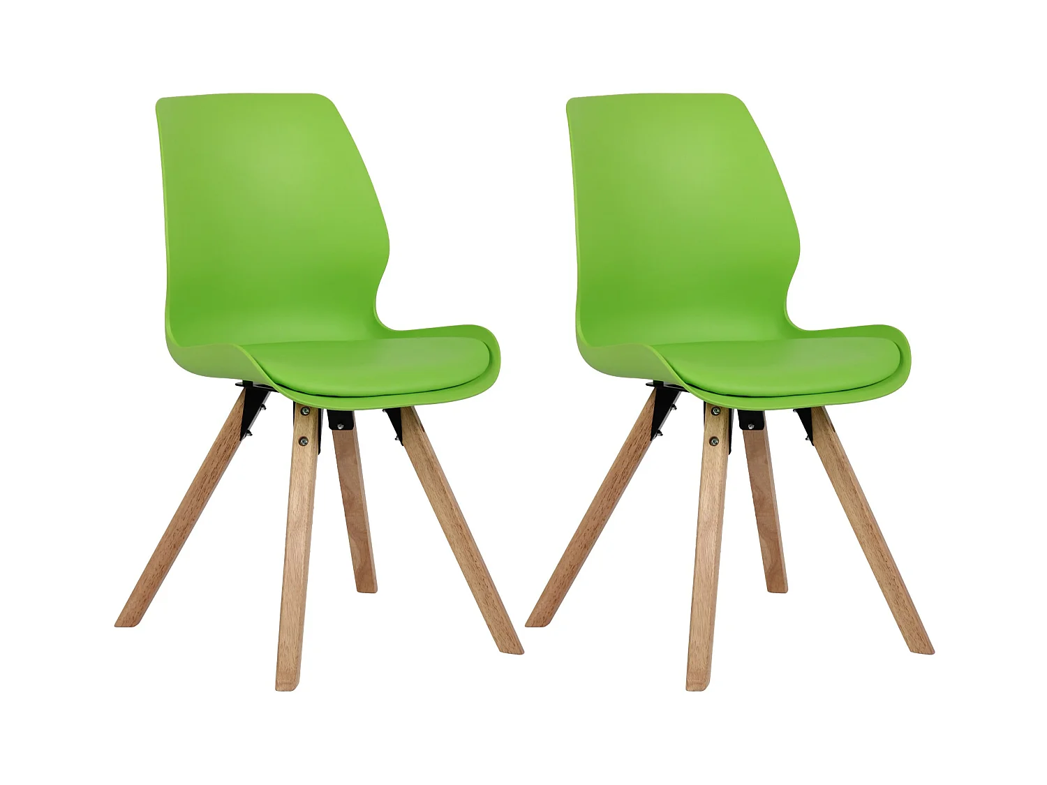 Lot de 2  chaise salle à manger - Plastique - Vert - Luna