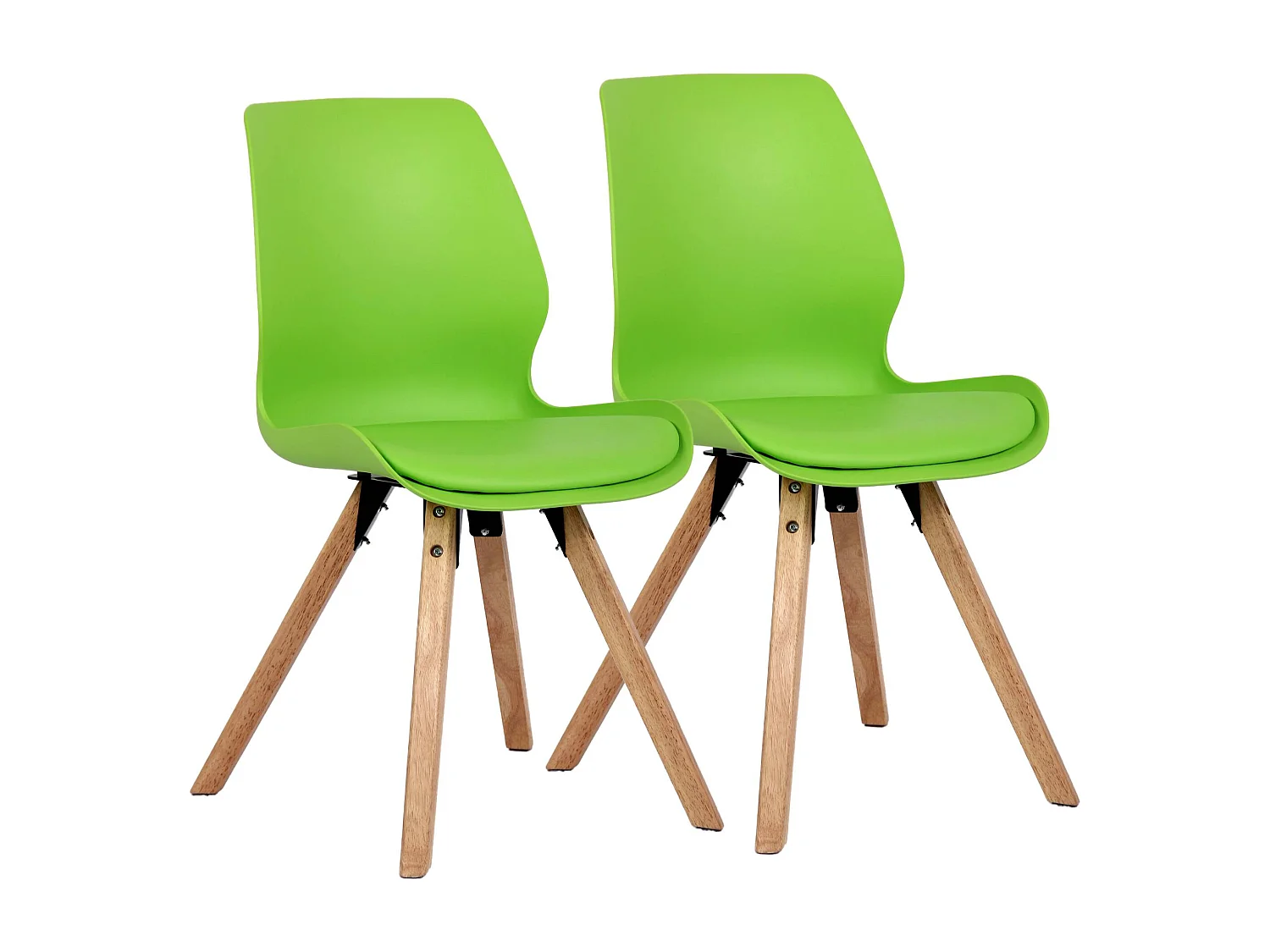 Lot de 2  chaise salle à manger - Plastique - Vert - Luna